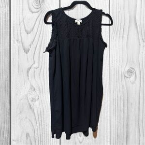 Style & Co. Black Sleeveless Crochet Dress size Large